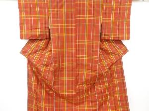 リサイクル　未使用品　格子織り出し本場大島紬着物